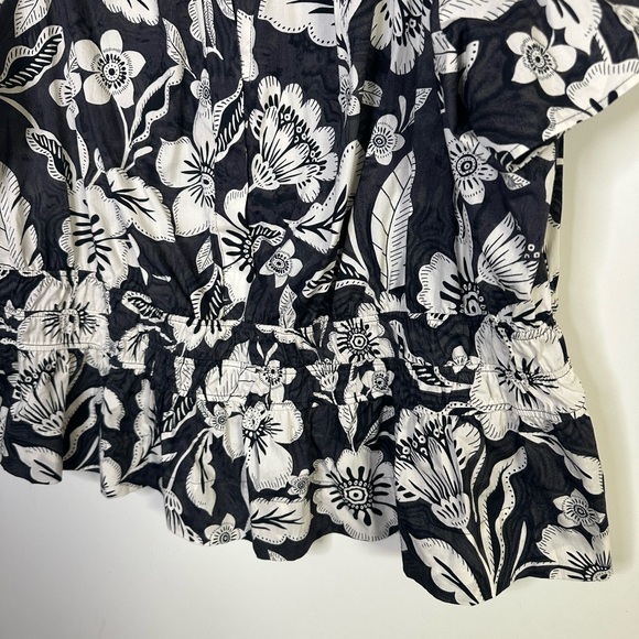 Anthropologie The Somerset Floral Blouse in Black Size 3X New with tags - Picture 3 of 7